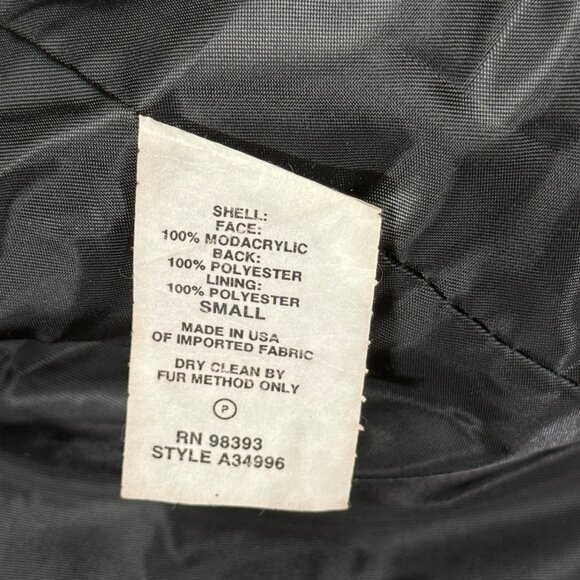 Vintage Dennis Basso Faux Fur Coat Gray Button Front Long Sleeve USA Size S - Picture 11 of 11